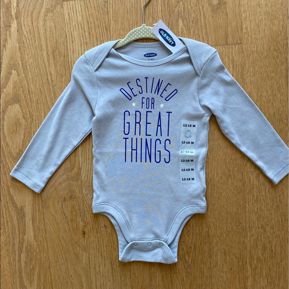 "Destined for Great Things" Old Navy Onesie 12-18m